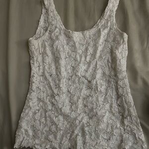 Cache White Lace Tank Top